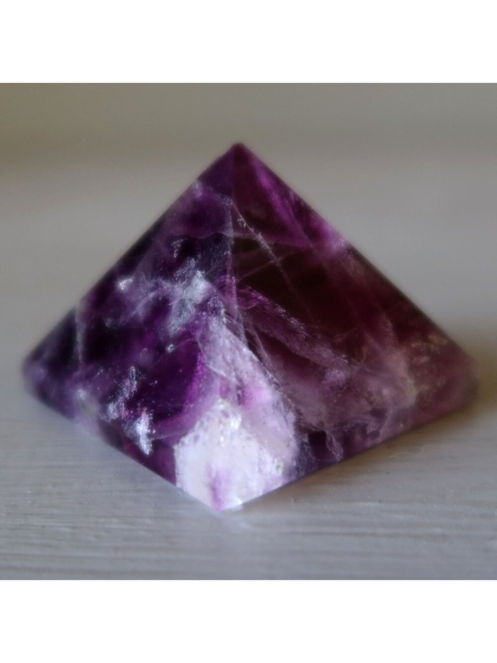 Purple Fluorite Pyramid Wounded Crystal Sacred Geometry